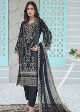 Inara By Azmeerah Embroidered Chiffon 3 Piece Semi Stitched Suit AZ24I D-06 AURELIA